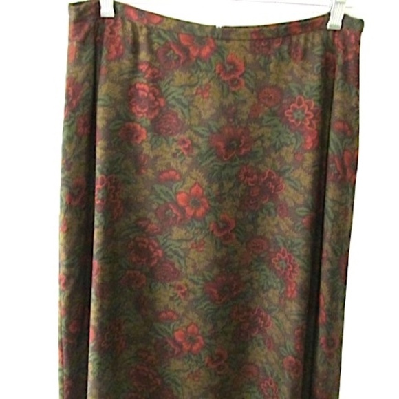 VTG Ralph Lauren Midi A-line Silk Skirt, Size 14 - Picture 3 of 8